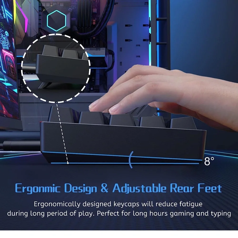 Dk61se 60% mechanical wired gaming keyboard and mini office keyboard